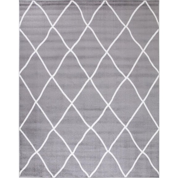 Concord Global Trading Concord Global Madison Trellis Area Rug Grey 5'3"x 7'3" 5' x 8' Living Room