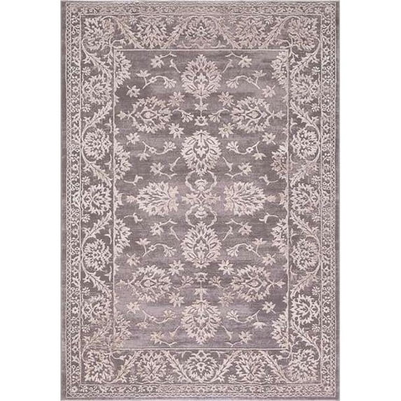 Concord Global Trading Concord Global Thema Annette Area Rug Grey 5'3" x 7'3" 5' x 8' Dining Room