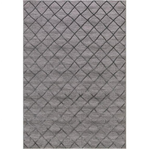 Concord Global Trading Concord Global Thema Fret Area Rug Grey 5'3" x 7'3" 5' x 8'