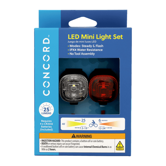 Concord LED Bicycle Light Set, Black