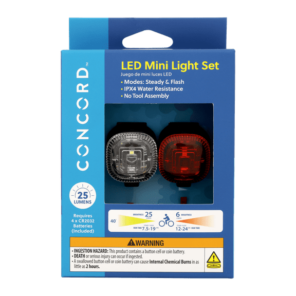 Concord LED Bicycle Light Set, Black