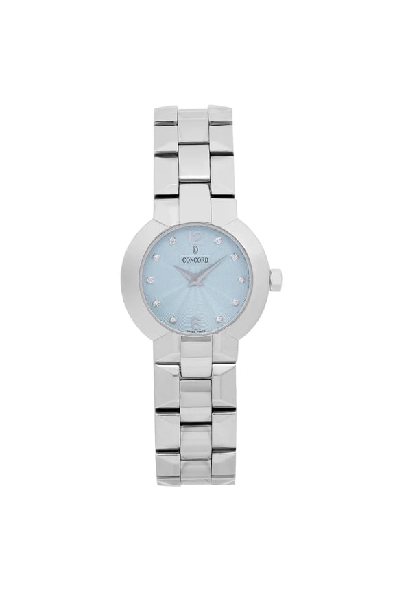 Concord La Scala 26mm Steel Diamond Blue Dial Ladies Quartz Watch 14.G4.1843