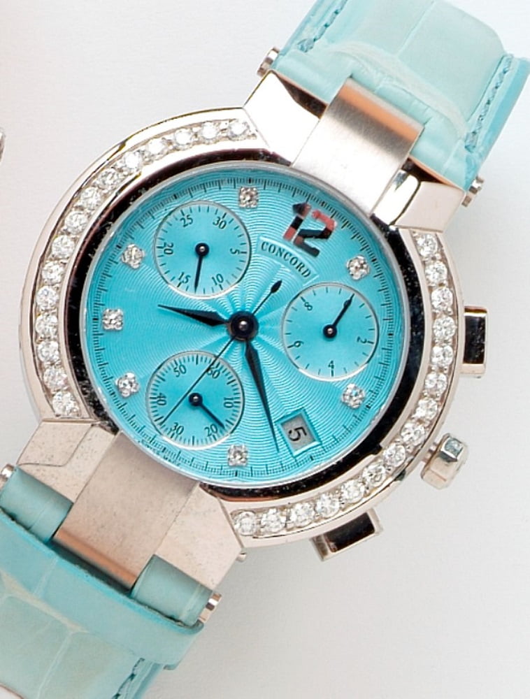 CONCORD CONFECTIONS Concord La Scala Chronograph with Diamond Markers and Diamond Bezel