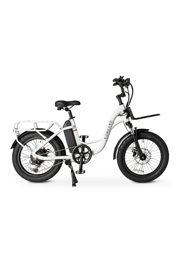 Concord 20" LoadPro Electric Cargo Bike 20" Wheels, 48V Class 2, Off-White, Fits Riders 4'11" - 6'3", Adult, Unisex, Online Only