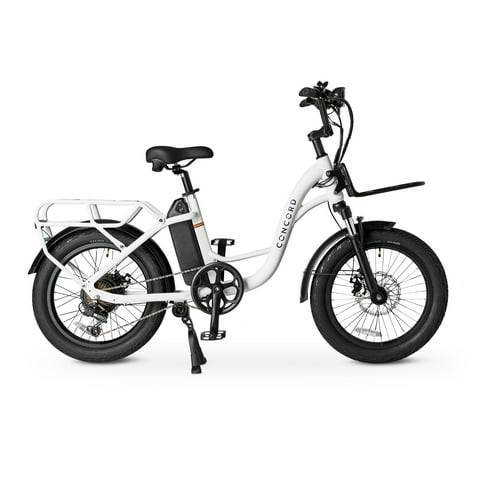 Concord 20" LoadPro Electric Cargo Bike 20" Wheels, 48V Class 2, Off-White, Fits Riders 4'11" - 6'3", Adult, Unisex, Online Only