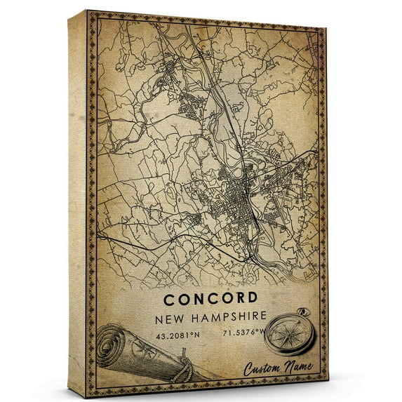 Concord Map Poster, New Hampshire Map Art Poster, Canvas, Concord Map City vintage Poster, Street Map Artwork Poster, Concord Map Canvas - 89AZ935