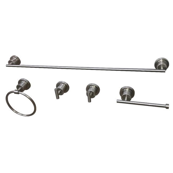 Concord Modern 5 Piece Bathroom Accessory Set, Brushed Nickel