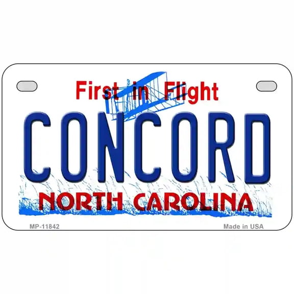 Concord North Carolina Novelty License Plate 7" x 4" Motorcycle (MP)