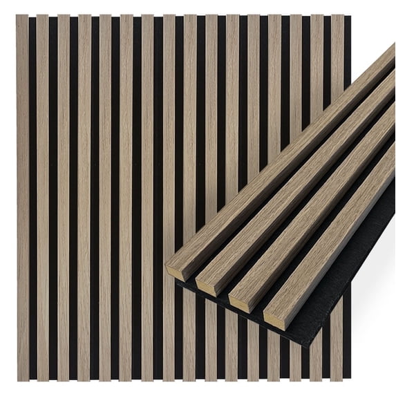 Concord Panels | Acoustic Slat Wall Paneling - Silver Ash | 94.5” x 5” Each | Wall Soundproofing Panels on Felt Back Board | Interior Sound Absorption - COA1510 (Pack of 6 - 19.7) sqft.