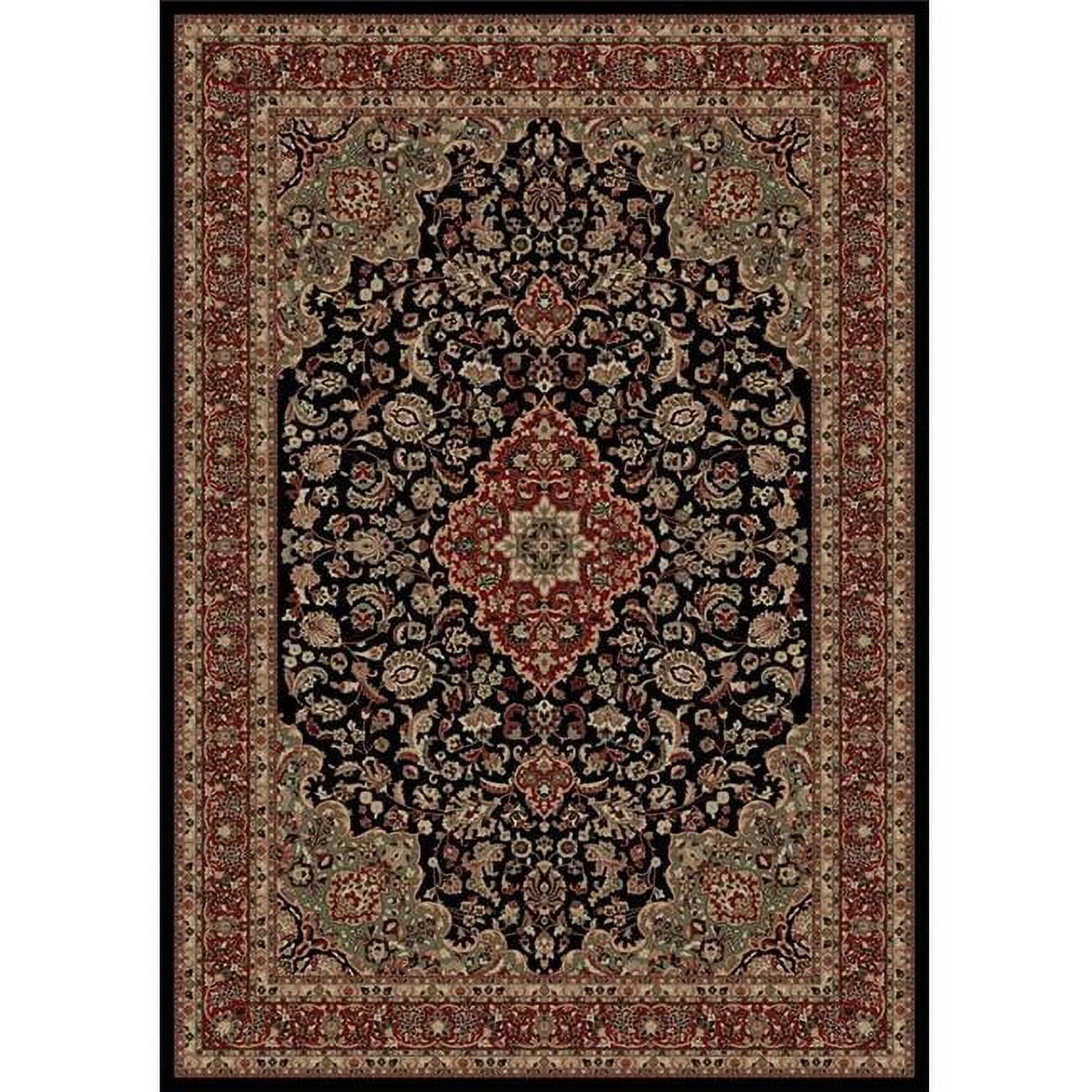 Elegant Medallion Black Synthetic 8' x 10' Area Rug