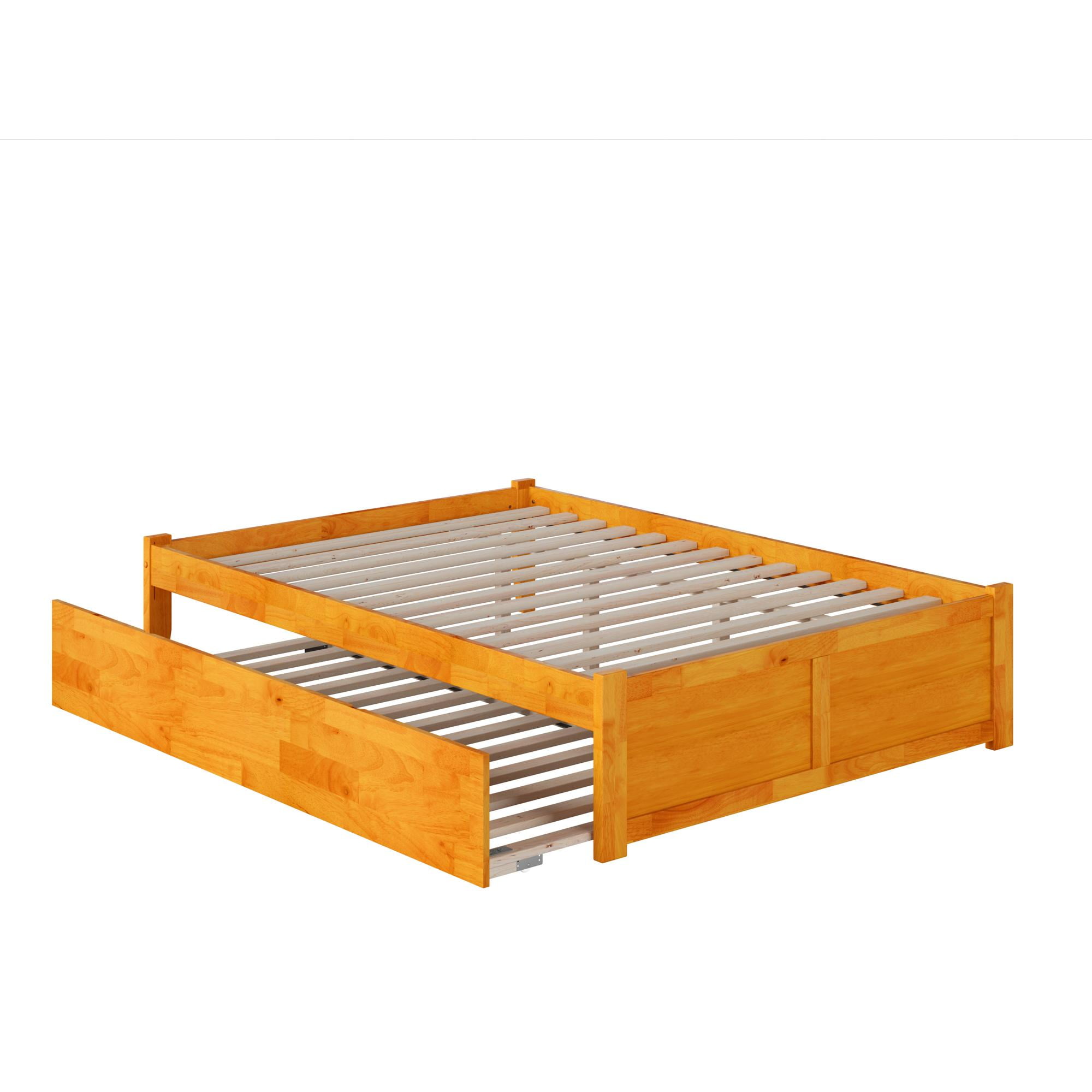 Concord Platform Bed with Flat Panel Foot Board and Twin Size Urban Trundle Bed Multiple Colors Multiple Sizes