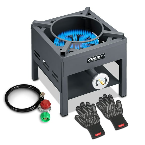 Concord Professional Single Banjo Wok Burner with Stand. Drop In Wok Edition. Up to 270,000 BTU. Great for Home Brewing, Wok Stir Fry, Turkey, Etc. (16")