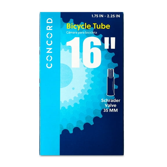 Concord Replacement Bicycle Inner Tube, 16", Schrader Valve