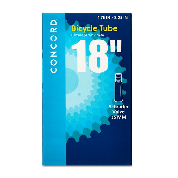 Concord Replacement Bicycle Inner Tube, 18", Schrader Valve