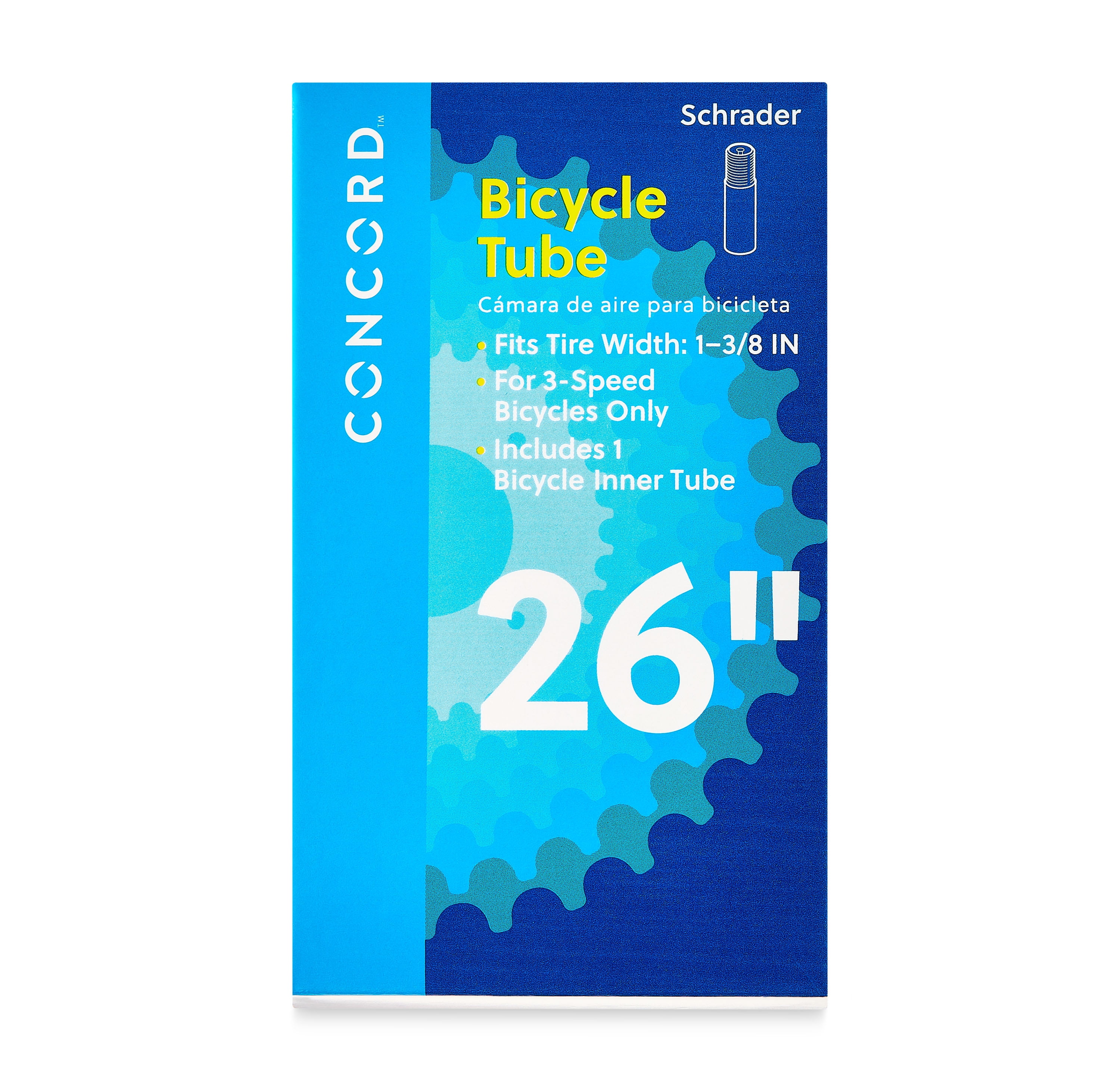 Concord Replacement Bicycle Inner Tube, 26" x 1-3/8", Schrader Valve