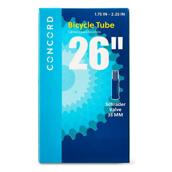 Concord Replacement Bicycle Inner Tube, 26" x 1.75"-2.25", Schrader Valve