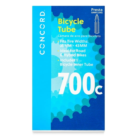 Concord Replacement Bicycle Inner Tube, 700c x 35/43, Presta Valve