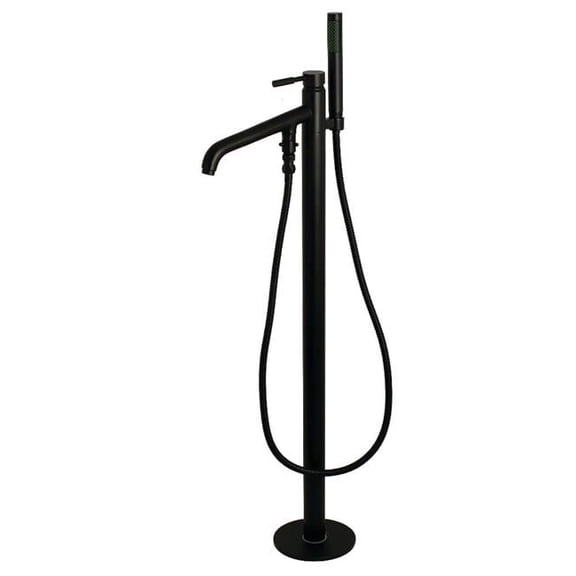 Concord Roman Tub Filler with Handshower, Matte Black - 41.76 x 14.91 x 7.64 in.