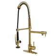 thumbnail image 1 of Concord Single-Handle Pre-Rinse Kitchen Faucet, Brushed Brass, 1 of 1