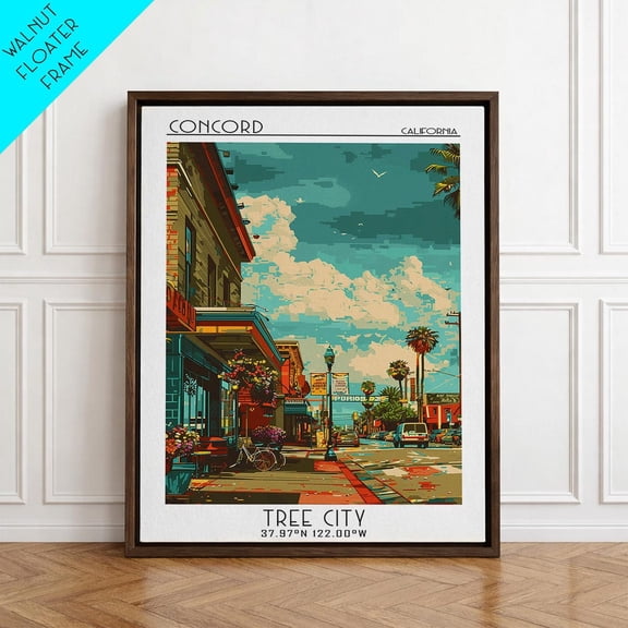 Concord Travel Poster Print Travel Wall Art City Wall Art Minimalist Poster Travel Prints City Illustration Home Decor