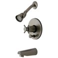 thumbnail image 1 of Concord Tub & Shower Faucet with Cross Handle, Satin Nickel, 1 of 1