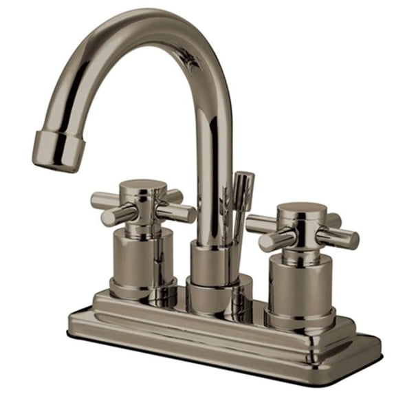Concord Two Handle Centerset Lavatory Faucet with Brass Pop-Up, Satin Nickel