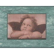 Concord Wallcoverings Baroque Wallpaper Border Kids Pattern Baroque Angels Thinking for Baby Boy Nursery Room Daycare Playroom, Turquoise White Beige , 6.75 Inches by 15 Feet 418KU30010