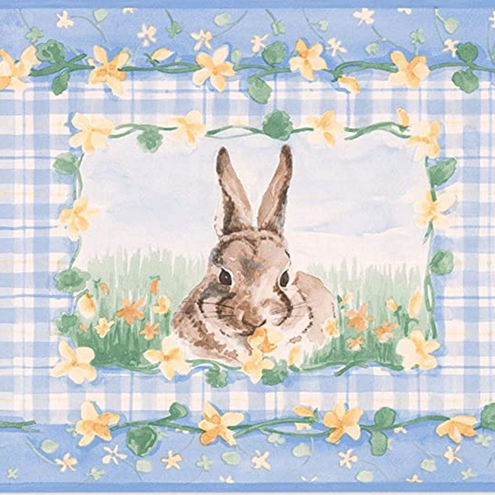 Concord Wallcoverings Colorful Vintage Rabbits Wallpaper Border