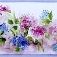 thumbnail image 1 of Concord Wallcoverings Elegant Garden Wallpaper Border Featuring Flowers on a Baby Pink Background, Colors Purple Blue Green, Size 3.5 Inches by 15 Feet PP76558, 1 of 4