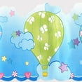 thumbnail image 1 of Concord Wallcoverings Peel and Stick Self Adhesive Kids Wallpaper Border, Hot Air Balloons for Play Room Nursery Room, Blue Green Pink, 15 ft by 5 in 2357, 1 of 5
