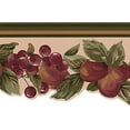 thumbnail image 1 of Concord Wallcoverings Prepasted Wallpaper Border Featuring Fruits on a Vine, Colors Beige Green Brown Red, Size 6 Inches by 15 Feet 5501802, 1 of 4