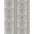 thumbnail image 1 of Concord Wallcoverings Textured Wallpaper Classic Featuring Damask Ornament Stripes, Silver Gray, 21 In x 33 Ft (56 sq. ft), 578229, 1 of 1