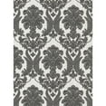 thumbnail image 1 of Concord Wallcoverings Textured Wallpaper Damask Featuring Floral Ornament, Silver Black, 21 In x 33 Ft (56 sq. ft), 578015, 1 of 1