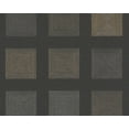 thumbnail image 1 of Concord Wallcoverings Textured Wallpaper Geometric Squares, Black Gold Silver, 21 In x 33 Ft (56 sq. ft), 371724, 1 of 2