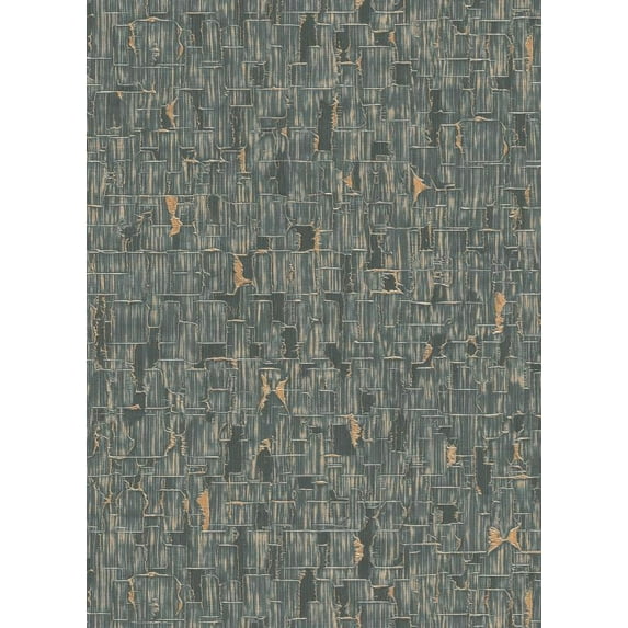 Concord Wallcoverings Textured Wallpaper Modern Abstract Shapes Lines, Blue Gray Gold, 21 In x 33 Ft (56 sq. ft),1026010