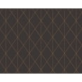 thumbnail image 1 of Concord Wallcoverings Textured Wallpaper Modern Geometric Featuring Regular Shapes, Black Gold Metallic, 21 In x 33 Ft (56 sq. ft), 365754, 1 of 7