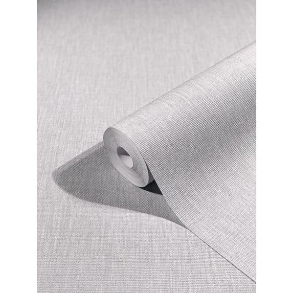 Concord Wallcoverings Textured Wallpaper Plain Solid Wall, Grey Silver, 21 In x 33 Ft (56 sq. ft), 33324