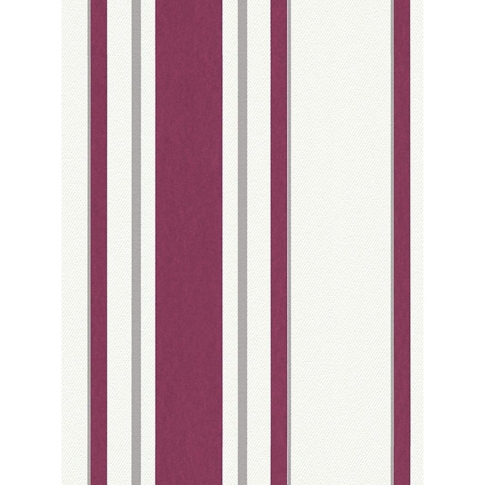 Concord Wallcoverings Textured Wallpaper Stripes Plain, Burgundy White