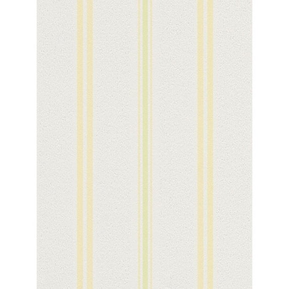 Concord Wallcoverings Textured Wallpaper Stripes Plain, White Yellow Green, 21 In x 33 Ft (56 sq. ft), 128218