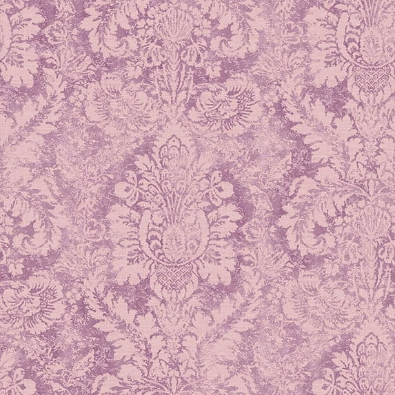 Concord Wallcoverings. Textured Wallpaper damask Featuring ornaments, purple, 21 In x 33 Ft (56 sq. ft), AB42425