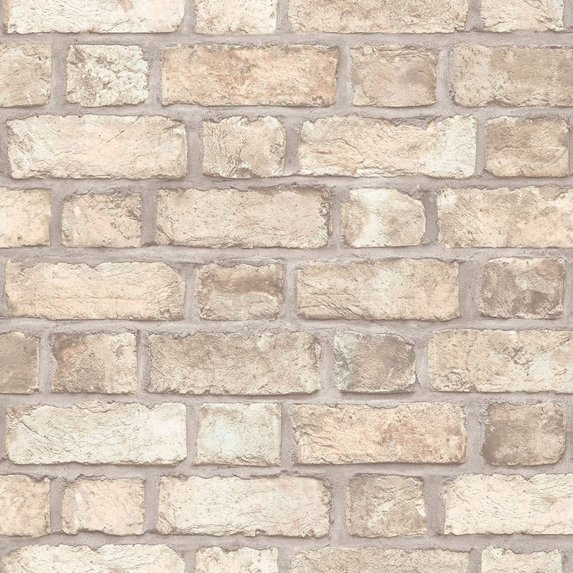 Concord Wallcoverings Textured Wallpaper faux stones, Beige Cream, 21 In x 33 Ft (56 sq. ft), FH37516