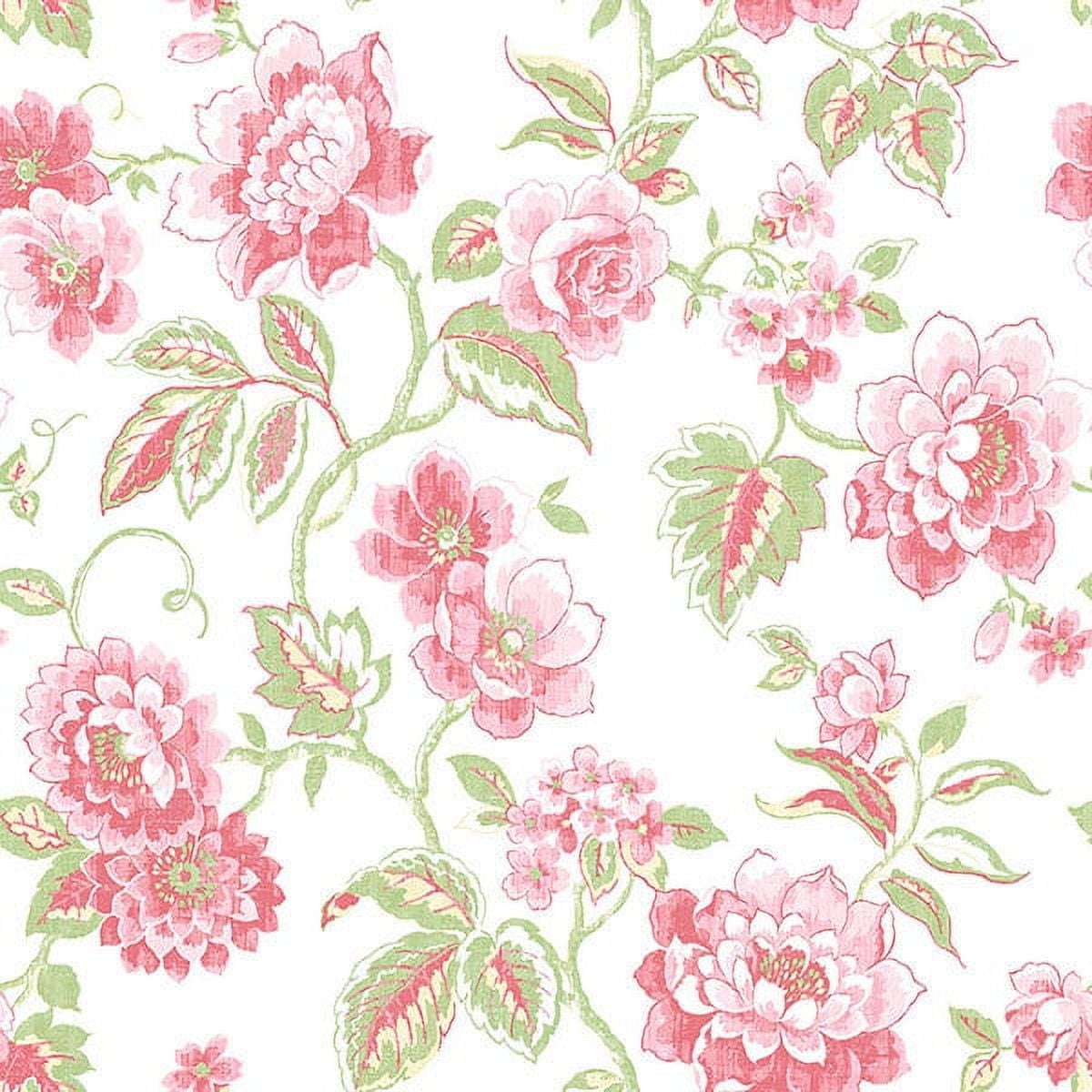 Pink Floral Pre-pasted Removable Washable Wallpaper