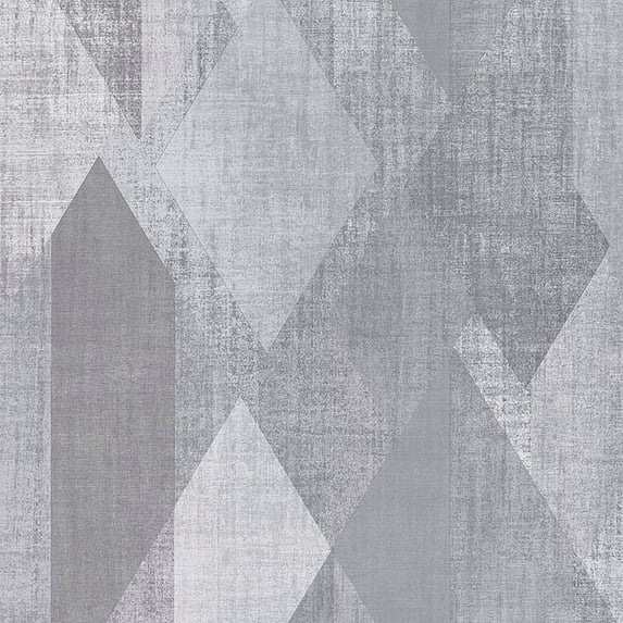 Concord Wallcoverings Textured Wallpaper geometric Featuring rhombus shapes, Grey, 21 In x 33 Ft (56 sq. ft), GX37637
