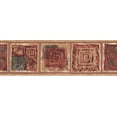 thumbnail image 1 of Concord Wallcoverings Wallpaper Border Art Pattern Geometric Figures Lines for Cottage Living Room, Brown Burgundy Gray, 15 Feet by 7 Inches UE919B, 1 of 1