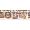 thumbnail image 1 of Concord Wallcoverings Wallpaper Border Country Pattern Tree Branches Blankets for Cottage Kitchen Dining Room, Beige Green Blue Red Yellow, 15 Feet by 7 Inches BP007132B, 1 of 1