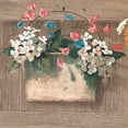 thumbnail image 1 of Concord Wallcoverings Wallpaper Border Garden Pattern Flowers Pots on Wooden Board for Dining Area Cottage, Brown Orange Green White Beige Pink, 10.5 Inches by 15 Feet KH5877B, 1 of 4