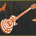 thumbnail image 1 of Concord Wallcoverings Wallpaper Border Guitars People Dancing for Teenager Bedroom, Colors Orange Green White Black Brown, Size 9 Inches by 15 Feet ZB3121B, 1 of 4