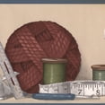 thumbnail image 1 of Concord Wallcoverings Wallpaper Border Sewing Appliances Scissors Measurement Tape Knitting Tread, Colors Beige Brown Blue Green, Size 5.25 Inch by 15 Ft BT77703, 1 of 4