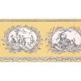 thumbnail image 1 of Concord Wallcoverings Wallpaper Border Vintage Pattern People Birds Plants for Cottage Bedroom Living Room, Beige Yellow, 15 Feet by 10.5 Inches CH77650, 1 of 1
