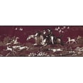 thumbnail image 1 of Concord Wallcoverings Wallpaper Border Vintage Pattern People Horses Birds Dogs Chariot for Living Room Cottage, Burgundy Brown White, 9 Inches by 15 Feet EP7100B, 1 of 4